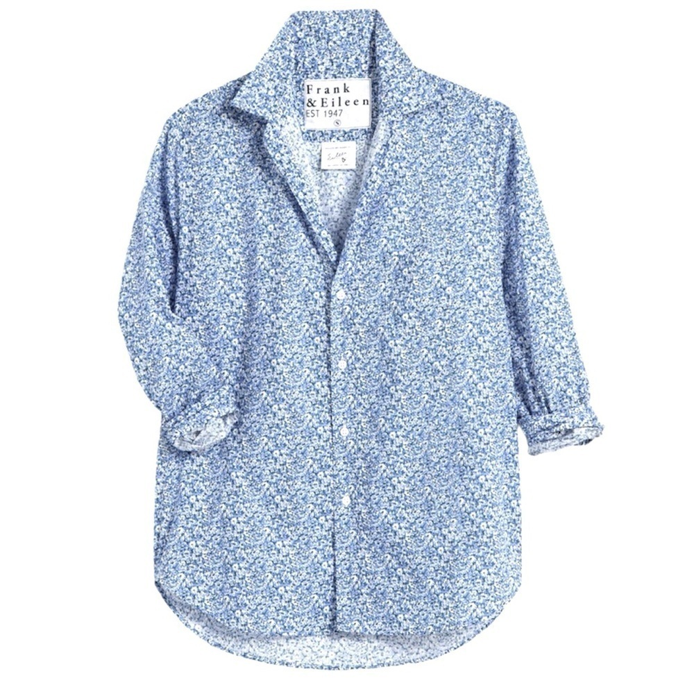 FRANK AND EILEEN - Eileen buttondown - floral blouse, 100% Cotton Size S